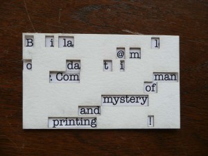 A laser cut version of the decoder business card